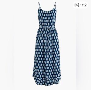 J CREW FACTORY Ruffle midi dress with curved hem